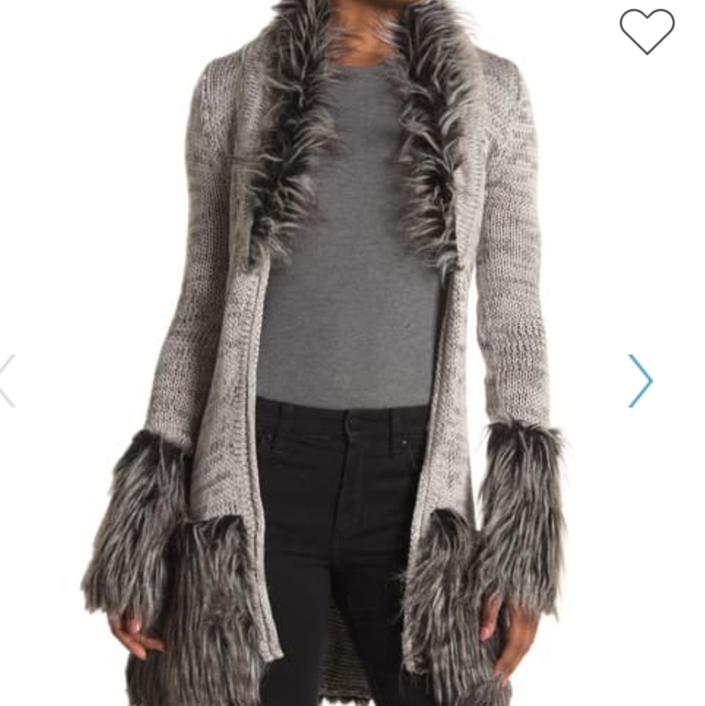 š«soldš«ertigo faux fur open front cardigan #002 - Picture 2 of 5